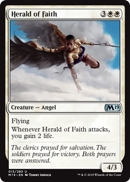 Herald of Faith (Magic 2019 Core Set) Medium Play
