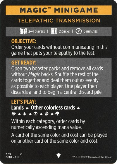 Magic Minigame: Telepathic Transmission (Promos: 30th Anniversary Promos) Light Play