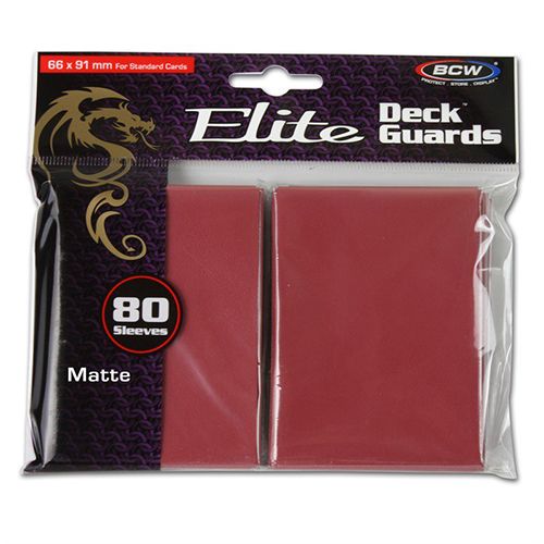 Bcw Deck Guard: Deck Protector Sleeve - Elite Matte Red (80Ct)