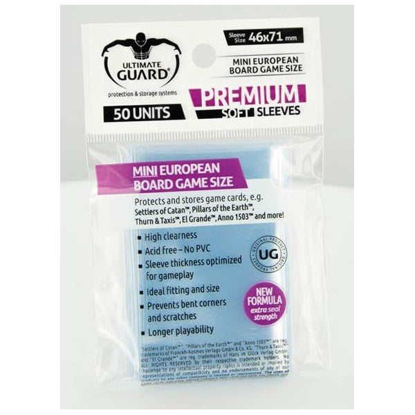 Ultimate Guard Premium Mini European Board Game Sleeves (46mmx71mm)