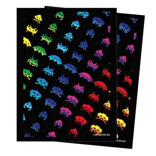 Turn One Gaming - Deck Protectors - Space Invaders Rainbow Attack 50 Count Matte