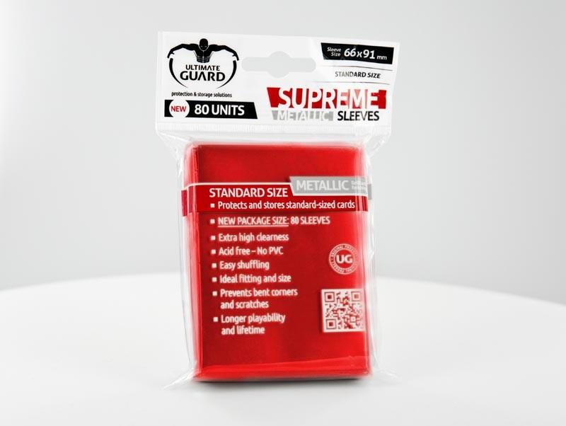 Ultimate Guard - SUPREME SLEEVES - Standard size - metallic red