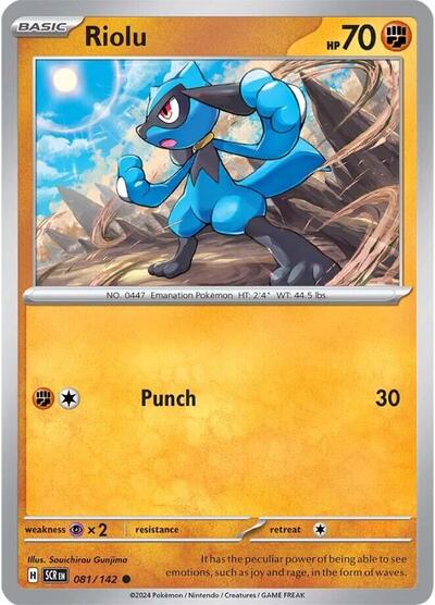 Riolu (SV07: Stellar Crown) Light Play Reverse Holofoil