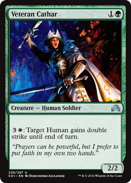 Veteran Cathar (Shadows Over Innistrad) Light Play