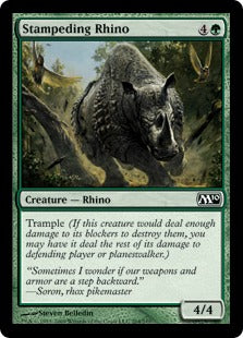 Stampeding Rhino (Magic 2010 Core Set) Light Play