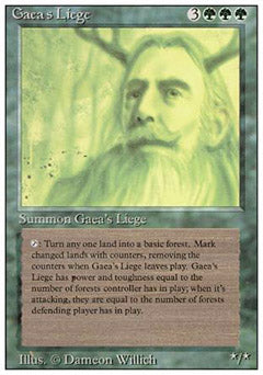 Gaea's Liege (Revised) Light Play