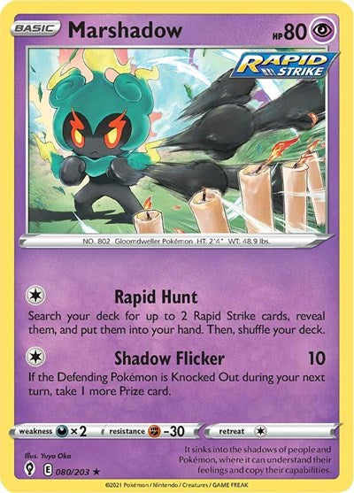 Marshadow (SWSH07: Evolving Skies) Light Play Holofoil