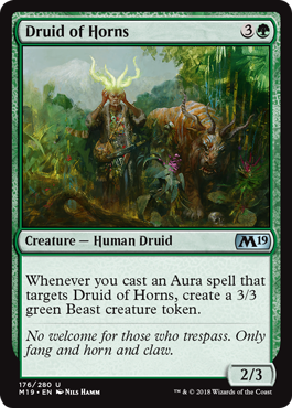 Druid of Horns (Magic 2019 Core Set) Light Play