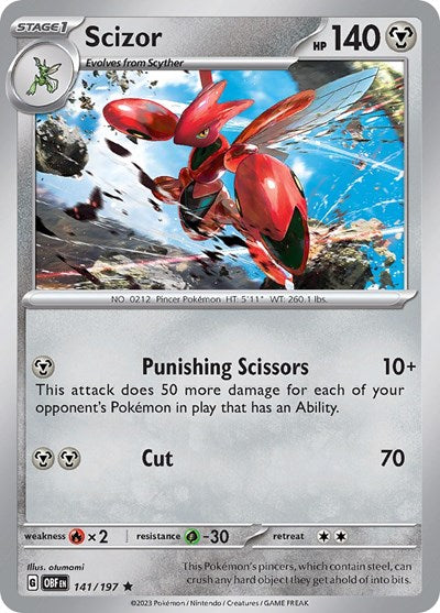 Scizor (Scarlet and Violet: Obsidian Flames) Light Play Holofoil