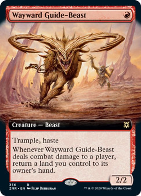 Wayward Guide-Beast (Extended Art) (Zendikar Rising) Light Play