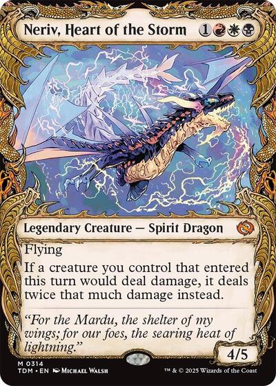 Neriv, Heart of the Storm (Showcase) (Tarkir: Dragonstorm) Light Play