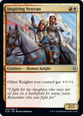 Inspiring Veteran (Throne of Eldraine) Light Play Foil