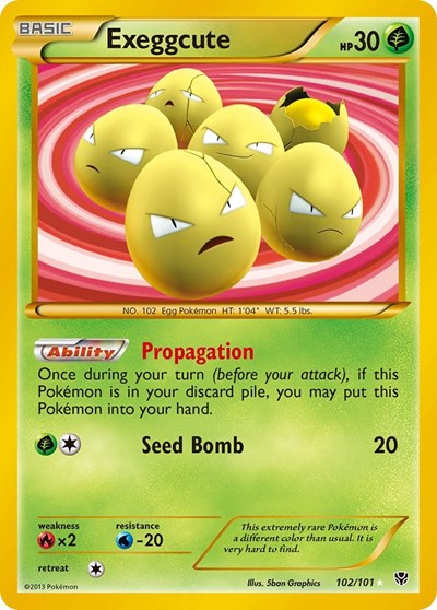 Exeggcute (102 Secret Rare) (Plasma Blast) Damaged / Poor Holofoil