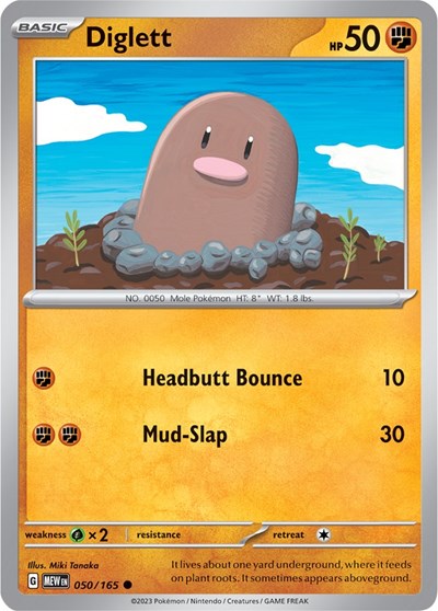 Diglett (Scarlet and Violet: 151) Light Play Reverse Holofoil