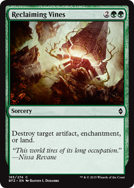 Reclaiming Vines (Battle for Zendikar) Medium Play