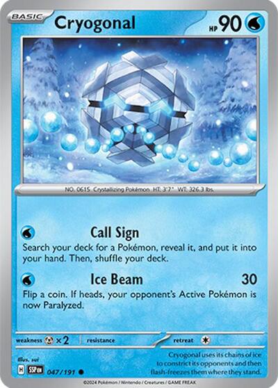 Cryogonal (SV08: Surging Sparks) Light Play Reverse Holofoil