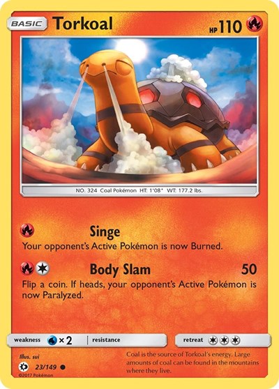 Torkoal (SM Base Set) Heavy Play Reverse Holofoil