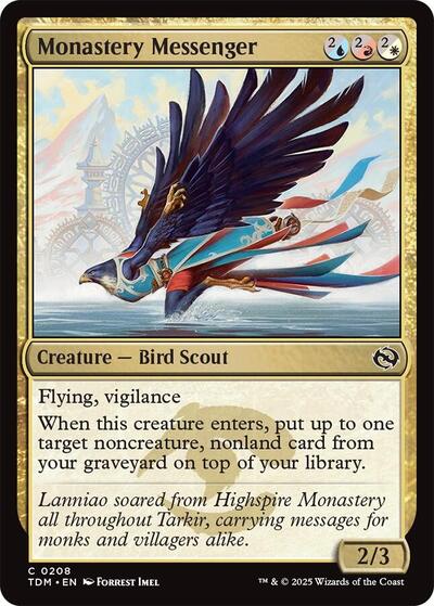 Monastery Messenger (Tarkir: Dragonstorm) Light Play Foil