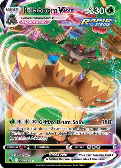 Rillaboom VMAX (SWSH08: Fusion Strike) Near Mint Holofoil