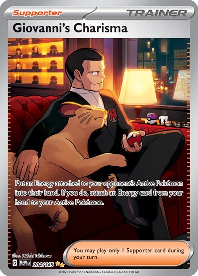 Giovanni's Charisma - 204 (Scarlet and Violet: 151) Light Play Holofoil