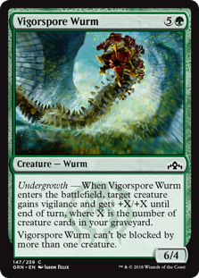 Vigorspore Wurm (Guilds of Ravnica) Light Play Foil