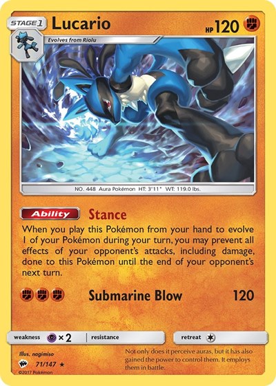 Lucario (SM - Burning Shadows) Medium Play Holofoil