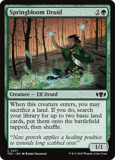 Springbloom Druid (Commander: Tarkir: Dragonstorm) Light Play