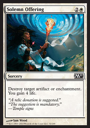 Solemn Offering (Magic 2011 Core Set) Light Play