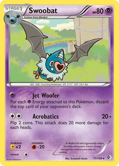 Swoobat (Boundaries Crossed) Damaged / Poor Reverse Holofoil