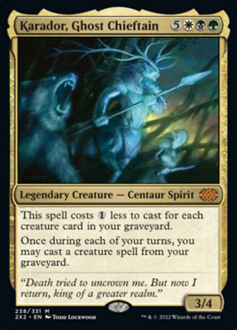 Karador, Ghost Chieftain (Double Masters 2022) Light Play