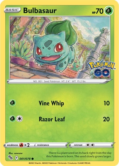 Bulbasaur (Pokemon GO) Light Play Reverse Holofoil