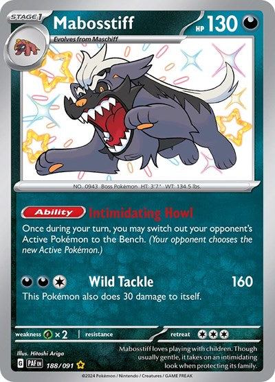 Mabosstiff - 188 (SV: Paldean Fates) Light Play Holofoil