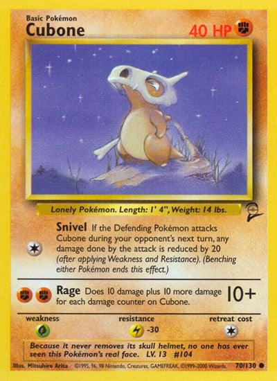 Cubone (Base Set 2) Medium Play