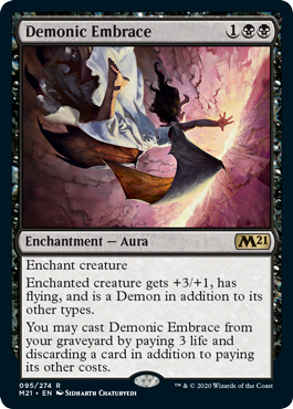 Demonic Embrace (Magic 2021 Core Set) Light Play