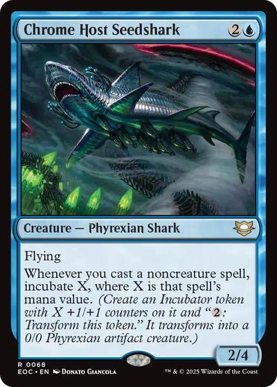 Chrome Host Seedshark (Commander: Edge of Eternities) Light Play