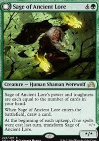 Sage of Ancient Lore (Werewolf of Ancient Hunger) (Shadows Over Innistrad) Light Play Foil