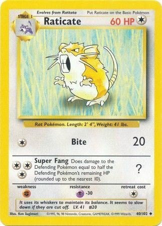 Raticate (Base Set) Damaged / Poor
