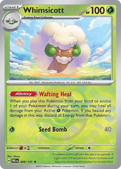 Whimsicott (Master Ball Pattern) (SV: Prismatic Evolutions) Light Play Holofoil