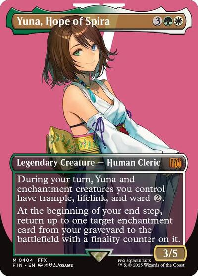 Yuna, Hope of Spira (Borderless) (Universes Beyond: FINAL FANTASY) Light Play Foil
