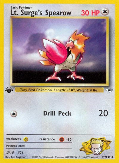 Lt. Surge's Spearow (52) (Gym Heroes) Heavy Play Unlimited