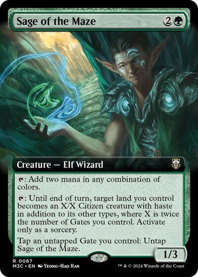 Sage of the Maze (Extended Art) (Ripple Foil) (Commander: Modern Horizons 3) Light Play Foil
