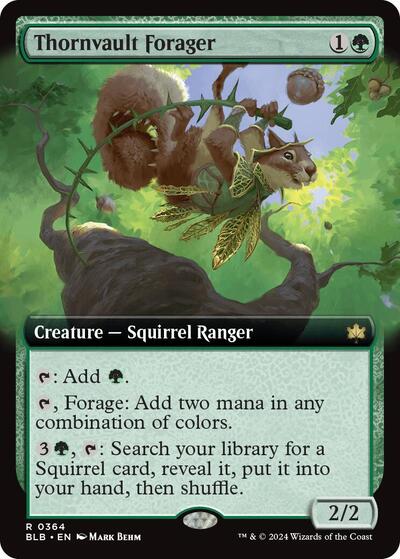 Thornvault Forager (Extended Art) (Bloomburrow) Light Play Foil
