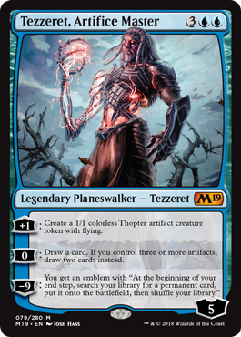 Tezzeret, Artifice Master (Magic 2019 Core Set) Light Play
