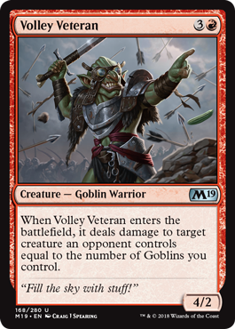 Volley Veteran (Magic 2019 Core Set) Light Play