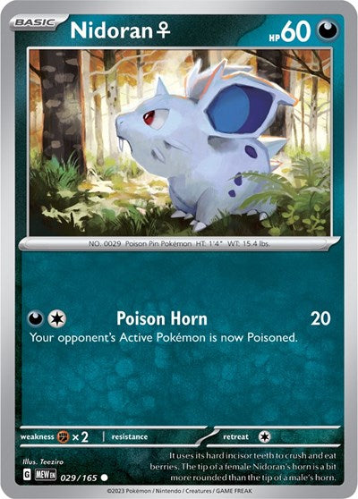 Nidoran F (Scarlet and Violet: 151) Light Play Reverse Holofoil