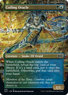 Coiling Oracle (Borderless) (Double Masters 2022) Light Play Foil