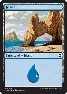Island (297) (Commander 2018) Heavy Play