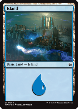Island (254) (War of the Spark) Light Play