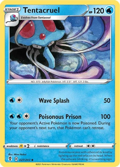 Tentacruel (SWSH07: Evolving Skies) Light Play Reverse Holofoil