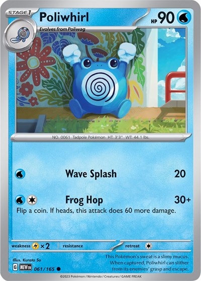 Poliwhirl - 061 (Scarlet and Violet: 151) Light Play Reverse Holofoil